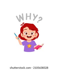 cute little girl holding note book as journalist