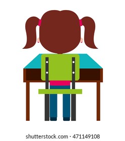 cute little girl isolated icon vector illustration design