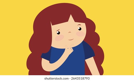 cute little girl with long hair vector illustration design. vector illustration