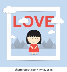 Cute Little Girl in Love Frame