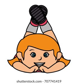 cute little girl lying character