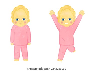 cute little girl in pajamas