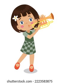 cute little girl playing the drums