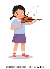 Cute little girl playing violin