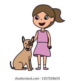 cute little girl with puppy