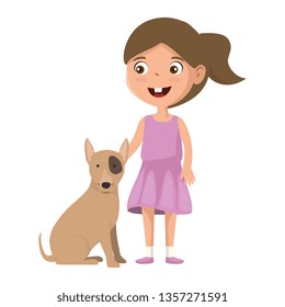 cute little girl with puppy