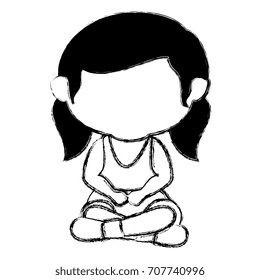 cute little girl seated character