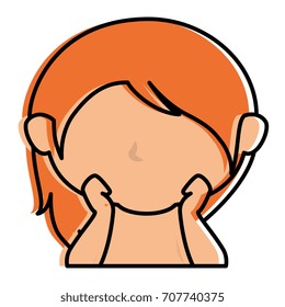 cute little girl shirtless character