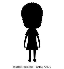 cute and little girl silhouette