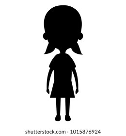 cute and little girl silhouette