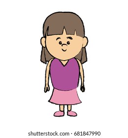 cute little girl smiling character kid
