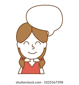 cute little girl with speech bubble character