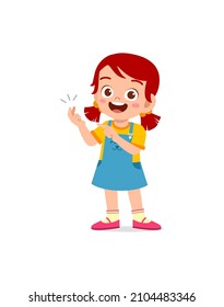 cute little girl study math with counting finger