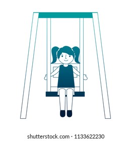 cute little girl in swing game