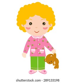 Cute little girl with teddy bear