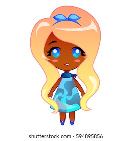 Cute little girl vector