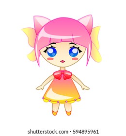 Cute little girl vector