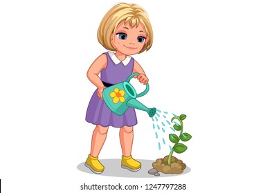 Girl Watering Flowers Images Stock Photos Vectors Shutterstock