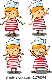 cute little girl wearing sailor uniform