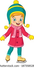 Cute little girl in winter clothes