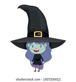 cute little girl with witch costume
