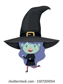 cute little girl with witch costume