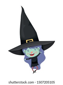 cute little girl with witch costume