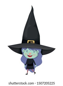 cute little girl with witch costume