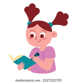 cute little girl writing on notebook isolated