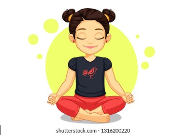 Cute little girl in yoga pose