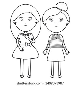 cute little girls couple characters
