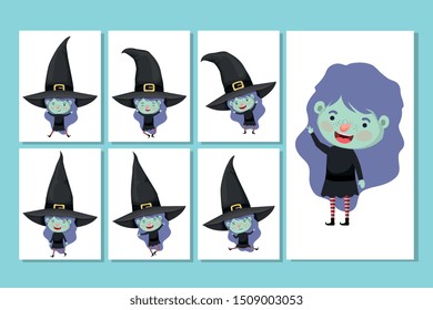 cute little girls with witches costumes