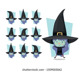 cute little girls with witches costumes