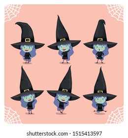 cute little girls with witches costumes