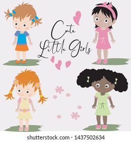 Cute little girls-mixed raced characters