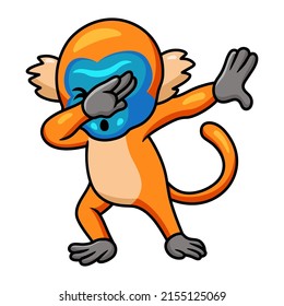 Cute little golden monkey cartoon dancing