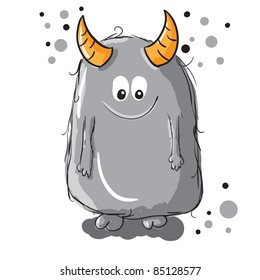 Cute little gray monster