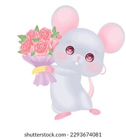 Un lindo ratón gris y el ratón de Ganesha.