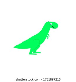 Cute little Green dinos, on white Eps