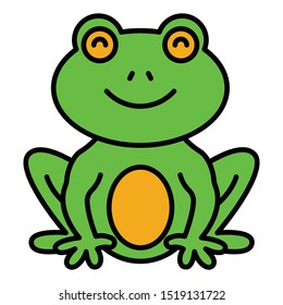 Cute little green frog illustration design