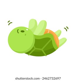 Cute little green turtle back