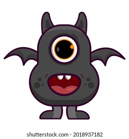 Pequeño monstruo gris con un ojo