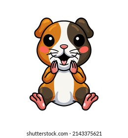 Cute little guinea pig cartoon sitting