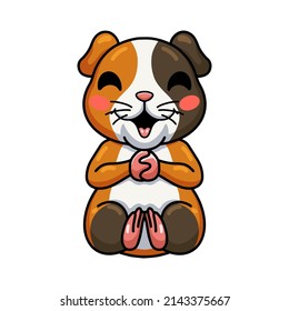 Cute little guinea pig cartoon sitting