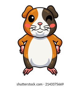 Cute little guinea pig cartoon standing