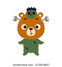 Cute little Halloween bear. Cartoon animal character for kids t-shirts, nursery decoration, baby shower, greeting card, invitation. Vector stock illustration