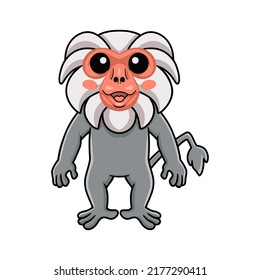 Cute little hamadryad monkey cartoon standing