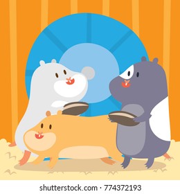 Cute little hamster cartoon series