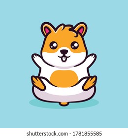 Cute little hamster mascot design
