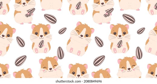 Cute little hamster seamless pattern for children fabric, wallpaper and many more